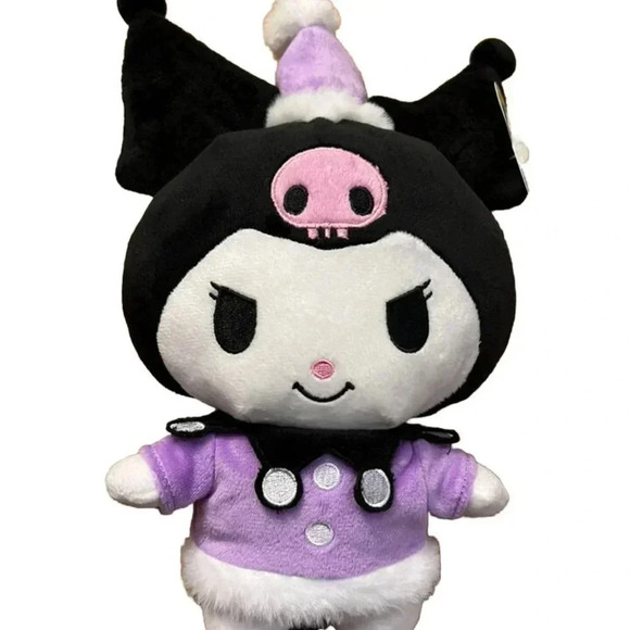 NEW SANRIO Hello Kitty &Friends KUROMI in Santa Claus Hat 8" Christmas Plush - Picture 3 of 3